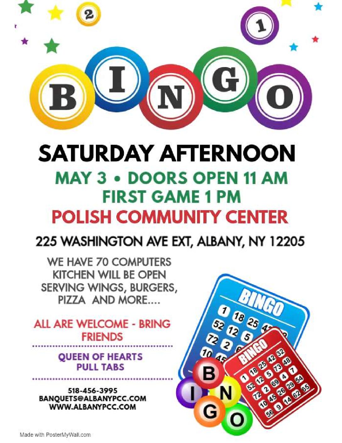 Saturday Afternoon BINGO – May 3
